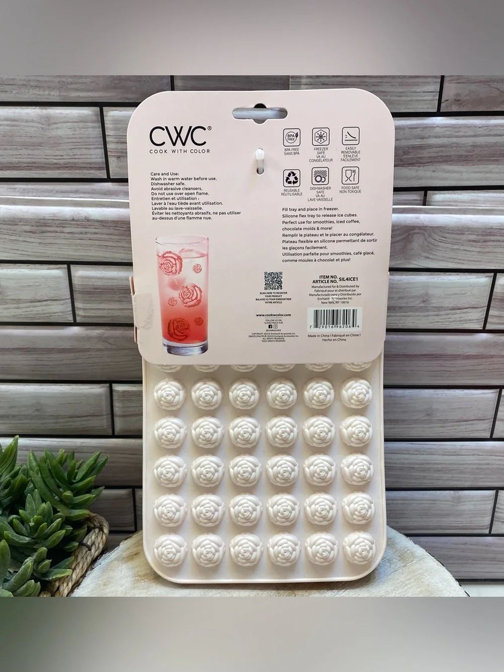 CWC ❤️Beautiful Roses shaped 4PC Ice Trays  mold BPA Free DIY NWT